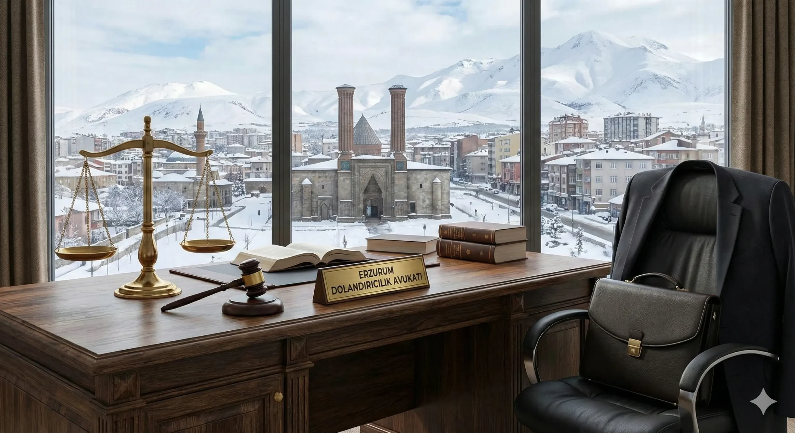 Erzurum adliyesi önünde dolandırıcılık suçları ve nitelikli dolandırıcılık davaları alanında uzman avukat görüşmesi temsili görseli