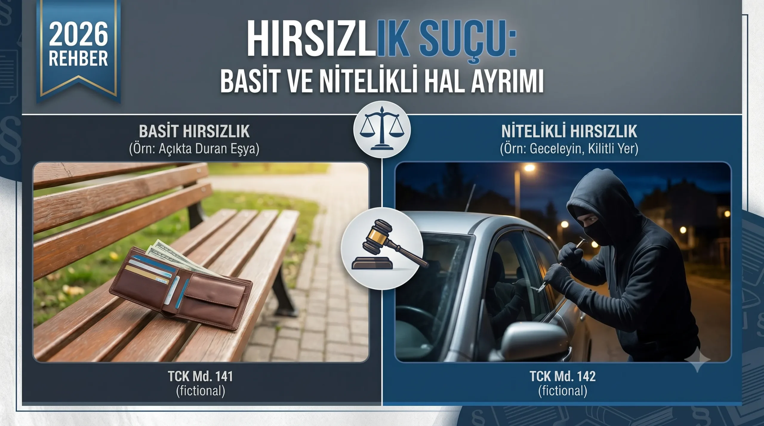 Hukuk kitabı ve adalet terazisi eşliğinde hırsızlık suçu basit ve nitelikli halleri hukuki incelemesi
